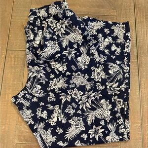 POLO RALPH LAUREN Lounge Pant Hawaiian Sz Med Polo Bear Navy